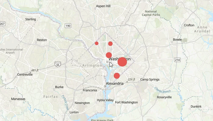 Clustering features in Washington, D.C.